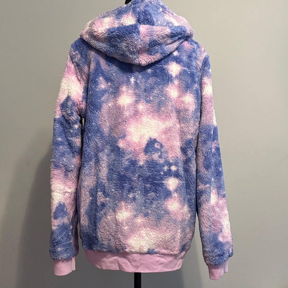 Lands’ End Lavender Zip-Up Hoodie Reversible cozy faux- Fur XXL - Girls - Picture 15 of 16